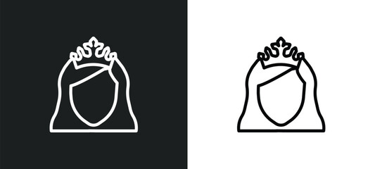 princess outline icon in white and black colors. princess flat vector icon from fairy tale collection for web, mobile apps and ui.
