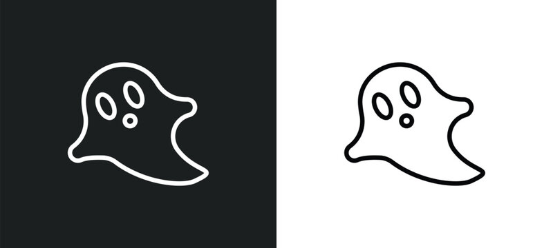 ghost outline icon in white and black colors. ghost flat vector icon from fairy tale collection for web, mobile apps and ui.