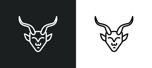 Fototapeta premium faun outline icon in white and black colors. faun flat vector icon from fairy tale collection for web, mobile apps and ui.