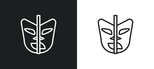 masquerade outline icon in white and black colors. masquerade flat vector icon from entertainment collection for web, mobile apps and ui.