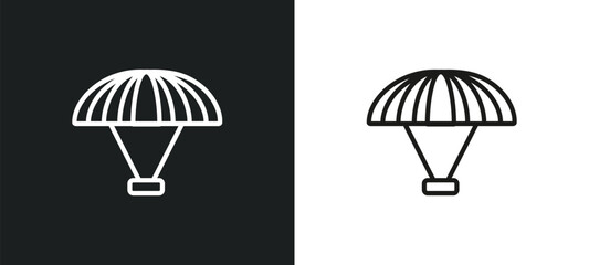 Fototapeta na wymiar paraplane outline icon in white and black colors. paraplane flat vector icon from entertainment collection for web, mobile apps and ui.