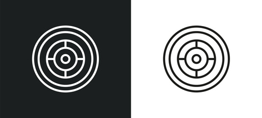 roulette outline icon in white and black colors. roulette flat vector icon from entertainment collection for web, mobile apps and ui.