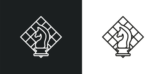 chess outline icon in white and black colors. chess flat vector icon from arcade collection for web, mobile apps and ui.