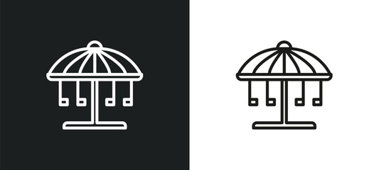 carousel outline icon in white and black colors. carousel flat vector icon from entertainment collection for web, mobile apps and ui.