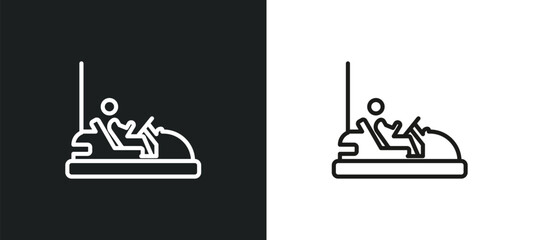 bumper car outline icon in white and black colors. bumper car flat vector icon from entertainment collection for web, mobile apps and ui.