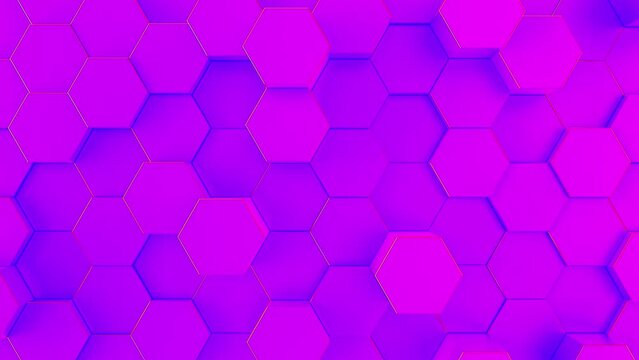 pink hexagon geometric surface loop 1a. light bright clean minimal hexagonal grid pattern, random waving motion background canvas in pure wall architectural white. seamless loop 4k uhd, pattern, h