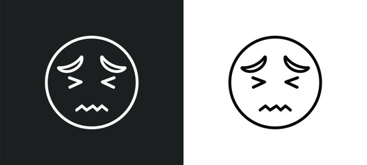 stress emoji outline icon in white and black colors. stress emoji flat vector icon from emoji collection for web, mobile apps and ui.