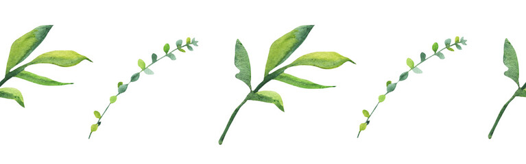 Greenery  floral design card.Forest leaves and branches green herbs greenery yellow leaf frame. wedding invitation poster invitation isolated on white background.