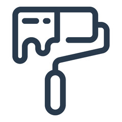 Paint roller icon for painting and decoration projects icon