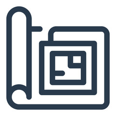 Obraz premium Blueprint for architectural design and engineering projects icon