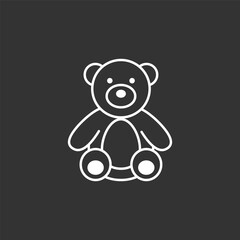 Teddy bear icon editable stroke