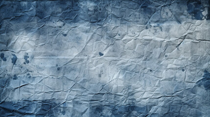 Dark Blue Used Parchment Paper Texture - Background, Wallpaper, or Art Print Template - Weathered and Vintage with Depth, Folds, and Lines - Generative AI
