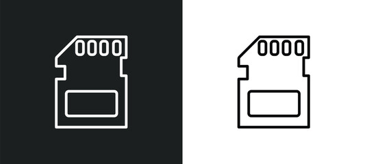 memory card outline icon in white and black colors. memory card flat vector icon from electronic stuff fill collection for web, mobile apps and ui.