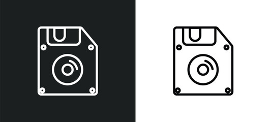 floppy outline icon in white and black colors. floppy flat vector icon from electronic devices collection for web, mobile apps and ui.