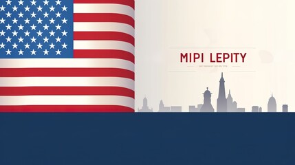 Naklejka premium Vector concept design for Patriot day with flag of usa, candles and text. We will never forget, 9/11 remembrance day,AI generated.