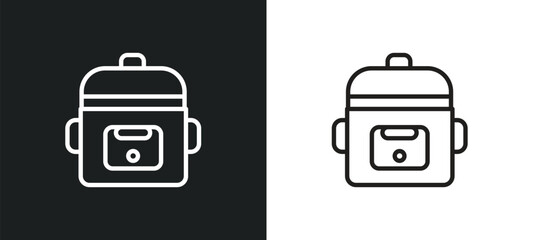 rice cooker outline icon in white and black colors. rice cooker flat vector icon from electronic devices collection for web, mobile apps and ui.