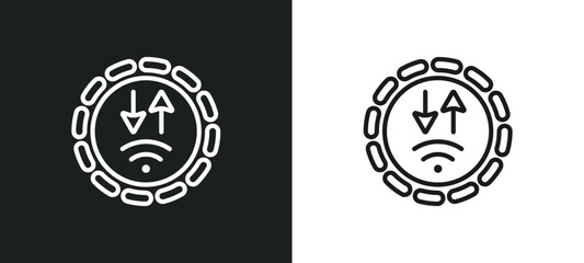 medium outline icon in white and black colors. medium flat vector icon from electrian connections collection for web, mobile apps and ui.