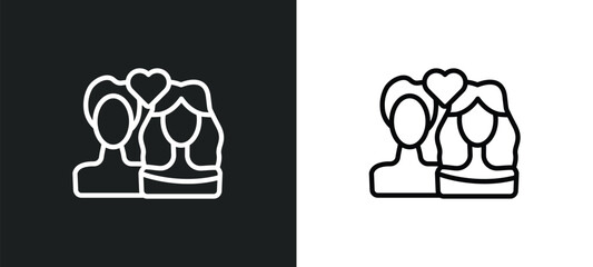 romeo and juliet outline icon in white and black colors. romeo and juliet flat vector icon from literature collection for web, mobile apps ui. - obrazy, fototapety, plakaty