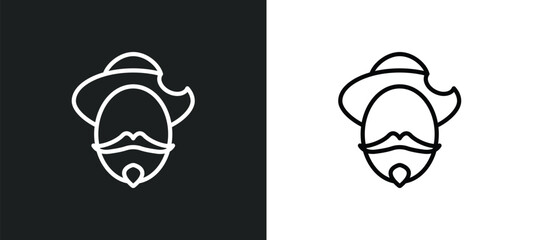 don quixote outline icon in white and black colors. don quixote flat vector icon from literature collection for web, mobile apps and ui. - obrazy, fototapety, plakaty
