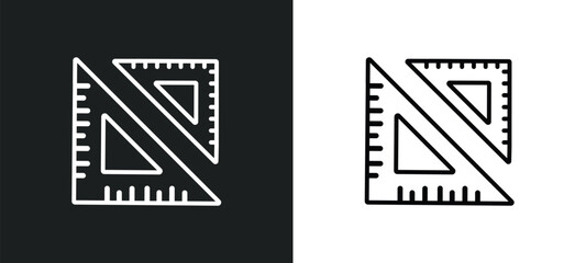 square school tool outline icon in white and black colors. square school tool flat vector icon from education collection for web, mobile apps and ui.