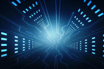 Obraz premium 2d illustration Abstract futuristic electronic circuit technology background 