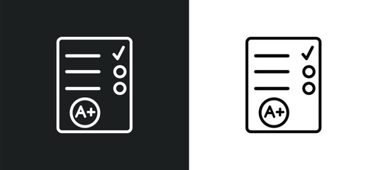 final test outline icon in white and black colors. final test flat vector icon from education collection for web, mobile apps and ui.