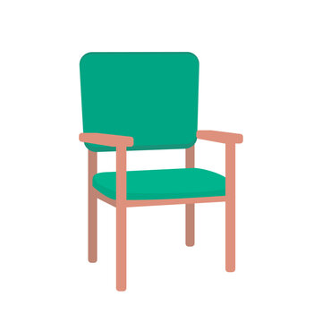 green chair illustration sideview isometric isolated