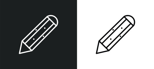edit pencil outline icon in white and black colors. edit pencil flat vector icon from education collection for web, mobile apps and ui.