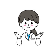 シンプルな白衣を着た女性のイラスト