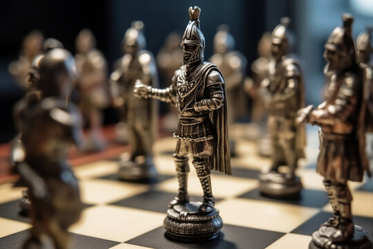 magic chess figures on dark background