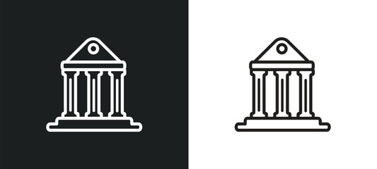 bank outline icon in white and black colors. bank flat vector icon from education collection for web, mobile apps and ui.