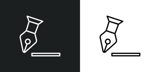 pen edit outline icon in white and black colors. pen edit flat vector icon from edit tools collection for web, mobile apps and ui.