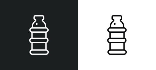 plastic bottle outline icon in white and black colors. plastic bottle flat vector icon from ecology collection for web, mobile apps and ui.
