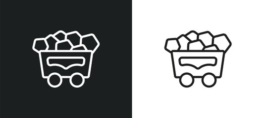 coal outline icon in white and black colors. coal flat vector icon from ecology collection for web, mobile apps and ui.