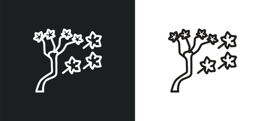 wind bending tree outline icon in white and black colors. wind bending tree flat vector icon from ecology collection for web, mobile apps and ui.