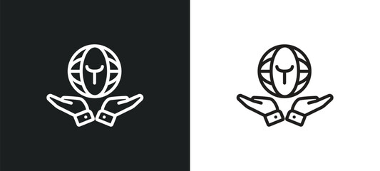 save the earth outline icon in white and black colors. save the earth flat vector icon from ecology collection for web, mobile apps and ui.