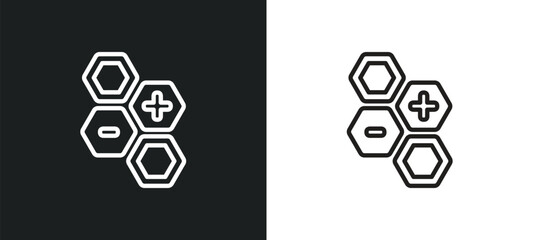 eco power cells outline icon in white and black colors. eco power cells flat vector icon from ecology collection for web, mobile apps and ui.