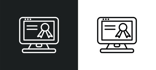 qualification outline icon in white and black colors. qualification flat vector icon from online learning collection for web, mobile apps and ui.