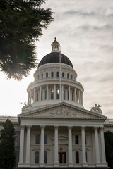 Dome and facade of the Capitol building in Sacramento, California, USA