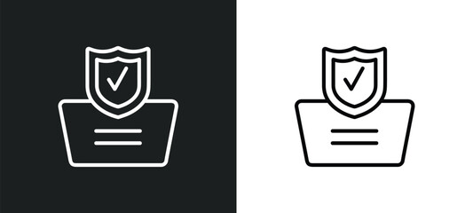 secure shopping outline icon in white and black colors. secure shopping flat vector icon from ecommerce collection for web, mobile apps and ui.
