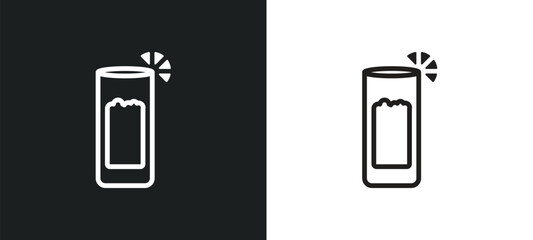 ramos gin fizz outline icon in white and black colors. ramos gin fizz flat vector icon from drinks collection for web, mobile apps and ui.