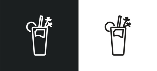 bloody mary outline icon in white and black colors. bloody mary flat vector icon from drinks collection for web, mobile apps and ui.