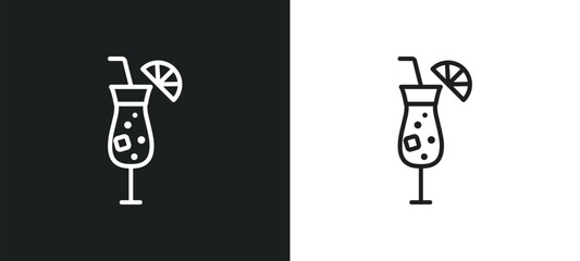 sex on the beach outline icon in white and black colors. sex on the beach flat vector icon from drinks collection for web, mobile apps and ui.