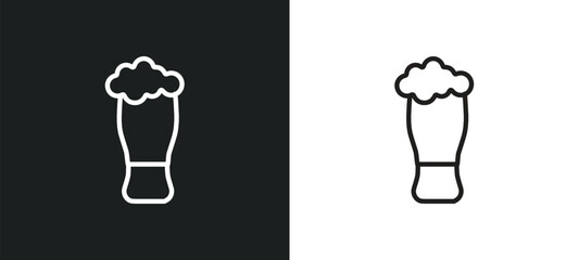 beer outline icon in white and black colors. beer flat vector icon from drinks collection for web, mobile apps and ui.