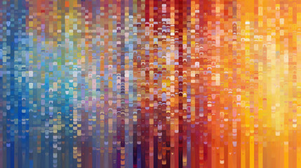 Hand painting colorful binary digits wallpaper. Color change in tone from bright to dark dynamically.
