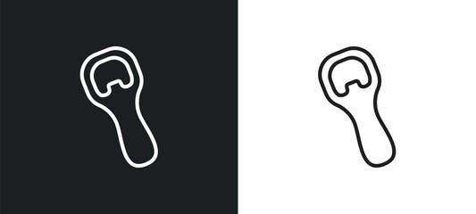 opener outline icon in white and black colors. opener flat vector icon from drinks collection for web, mobile apps and ui. - obrazy, fototapety, plakaty