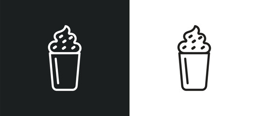 milkshake outline icon in white and black colors. milkshake flat vector icon from drinks collection for web, mobile apps and ui.