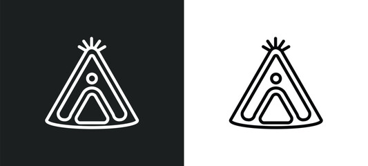 wigwam outline icon in white and black colors. wigwam flat vector icon from desert collection for web, mobile apps and ui. © Digital Bazaar