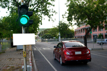 Traffic light at a pedestrian  crossing inside the university