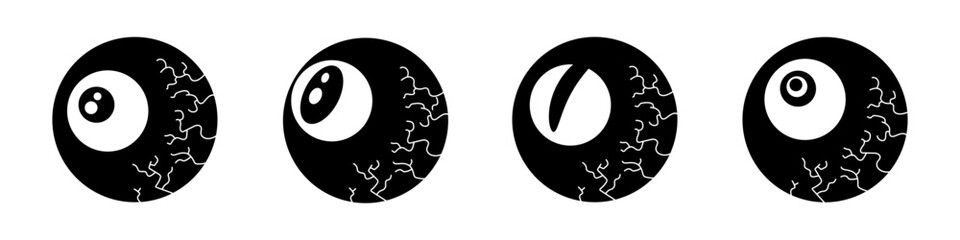 Black eyes illustration in retro style. T-shirt print for Horror or Halloween. Vector illustration isolated on white background.